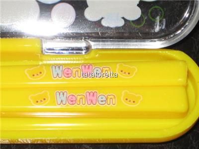 Cutie Bear Fruit Yellow Chopsticks w/ Case  