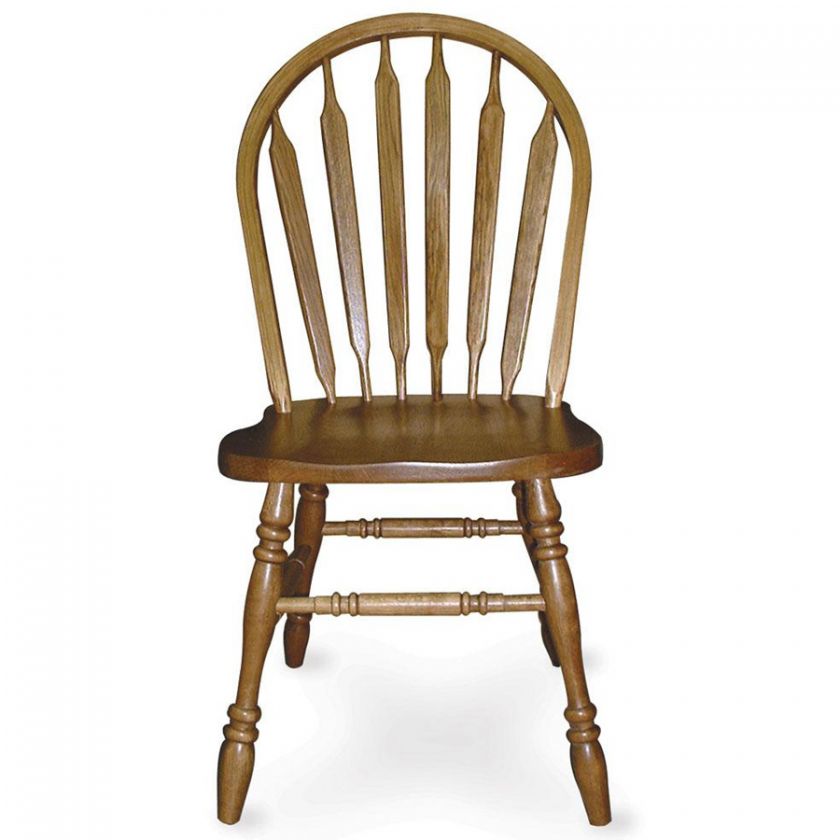 Arrowback Side Dining Room Chair   Medium Oak Wood  