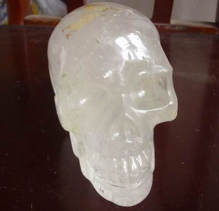 5LB CLEAR NATURAL QUARTZ CRYSTAL GEODE SKULL CARVED  