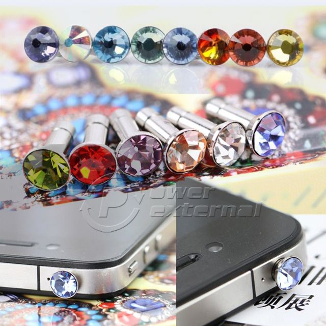 MINIPOL CRYSTAL EAR CAP HEADPHONES DUST CAP FOR iPhone 3G 4G 4s 