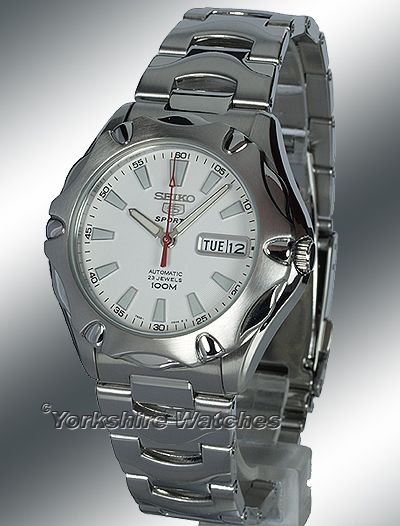 LATEST SEIKO 5 SPORTS AUTO 100m WHITE DIAL SNZG89K1  