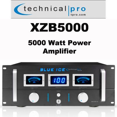 Technical Pro XZB5000 DJ Power Amplifier 5000 Watt Blue Ice Amp New 