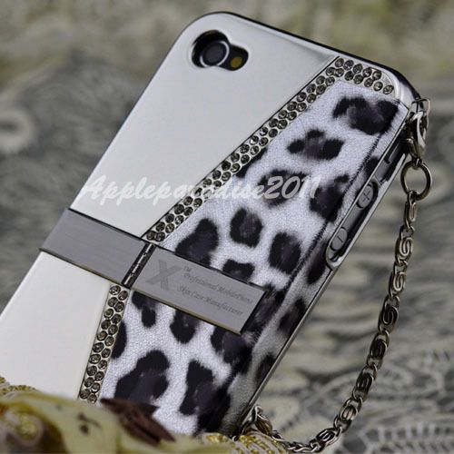   Leopard Diamond Stand Handbag Designer Case For Iphone 4S 4G Gift