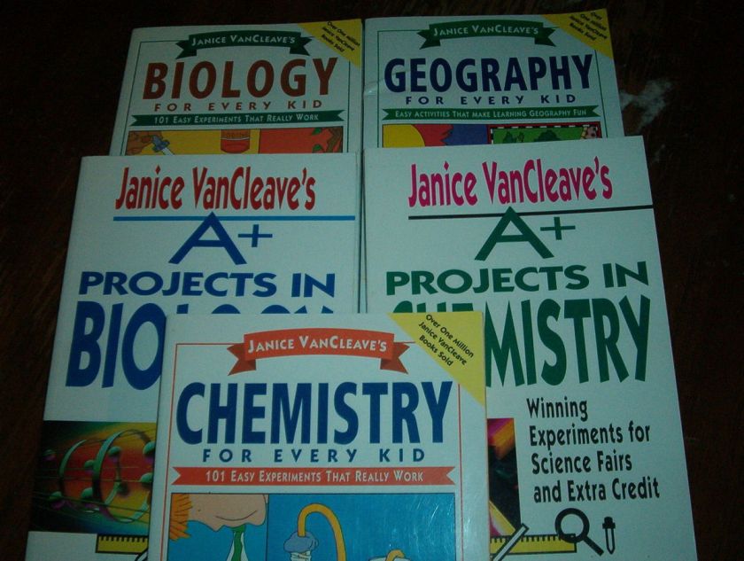 Janice VanCleave book set (Biology/Chemistry/Geography) (6 books 