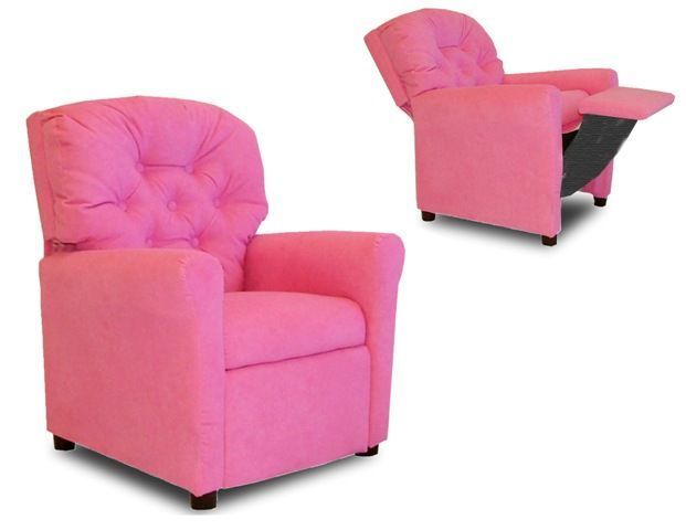 Pink Microfiber Kids Recliner  