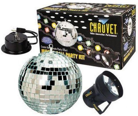 CHAUVET MBK 2 12 Mirror Disco Ball Party Kit + Pinspot 781462333317 