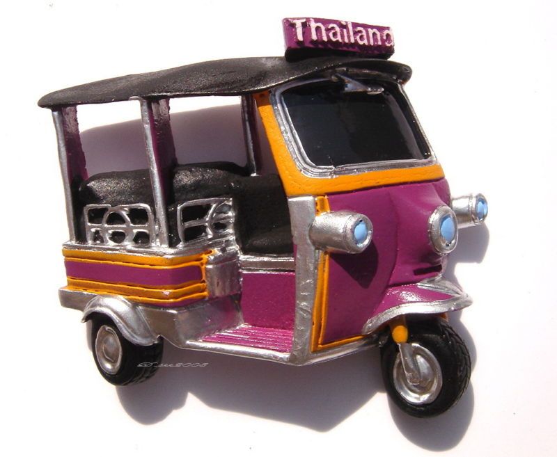 Tuk Tuk Bangkok Taxi Thailand, resin 3D Fridge Magnet  