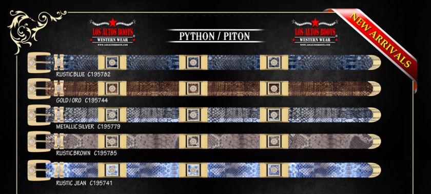 GENUINE PYTHON BELT SIZE 32 50 BY LOS ALTOS BOOTS  