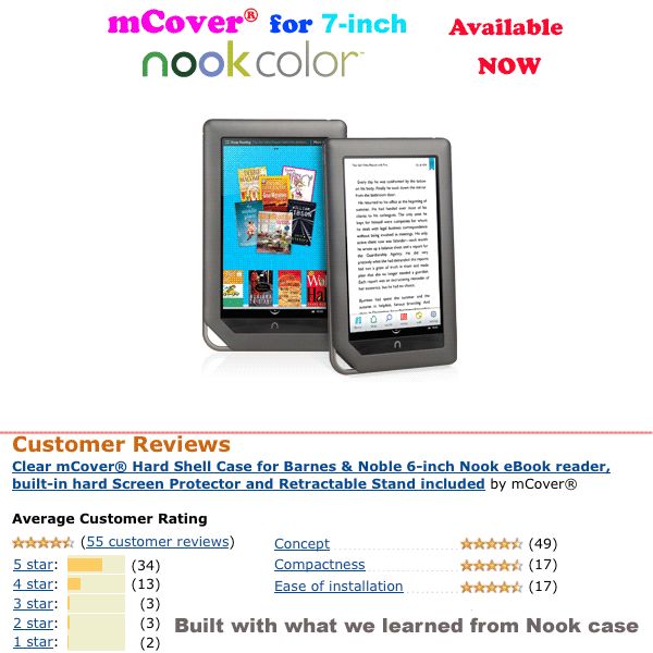 mCover® Hard Shell Case for Barnes&Noble 7 Nook Color  