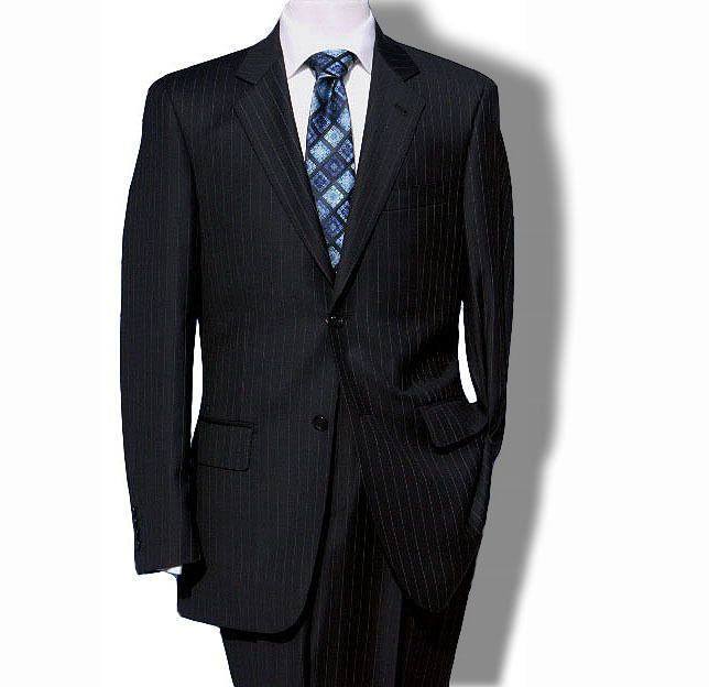 New Daniele $1295 Navy Pinstripe 150s Wool Mens Suit  