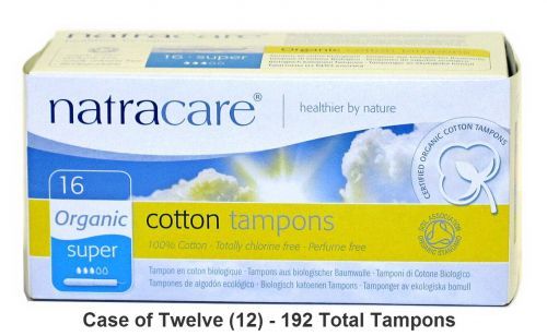 Organic Cotton Tampons Super w/ Appli 12 Pack Natracare  