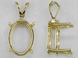 16 x 12 OVAL PENDANT SETTING 10KT YELLOW GOLD  