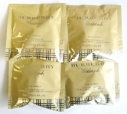 Burberry Weekend For Women EDP Spray 2ml .06oz Sample x4