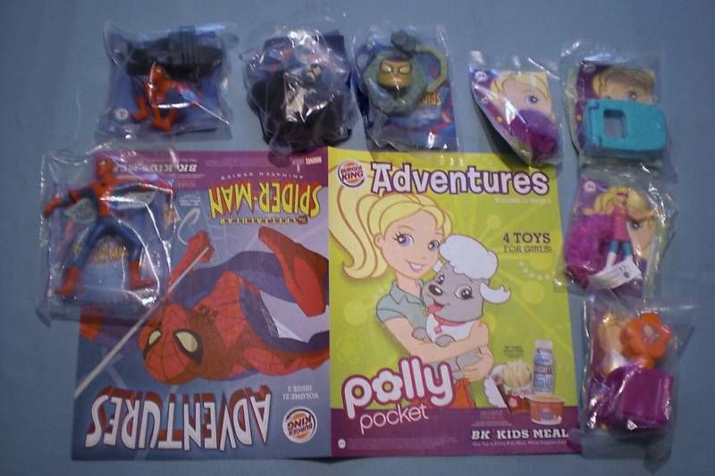 Burger King 2010 Polly Pocket / Spiderman Set of 8 MIP  