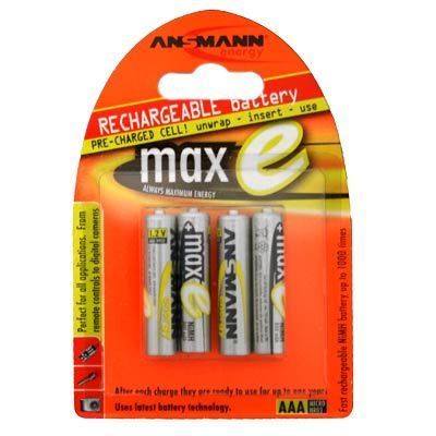 Ansmann maxE AAA Rechargeable Batteries NiMH 800mAh 4pk  