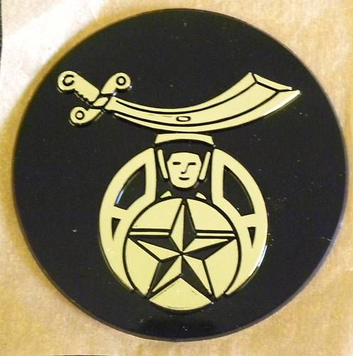 Unique 3 Shriners Auto Emblem  