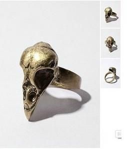 H4627 New womens bird skull Rings,gold rings size 4  