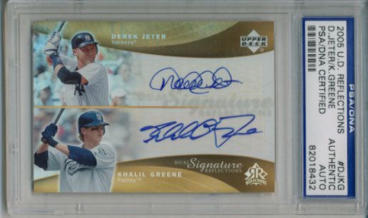 DEREK JETER SIGNED AUTOGRAPH PSA DNA TRADING CARD  