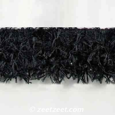 BLACK~HAIRY OSTRICH 2~Gimp Fiber Sewing Trim /Yd.  