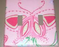 DOUBLE SWITCHPLATE w Pottery Barn Kids OLIVIA Butterfly  