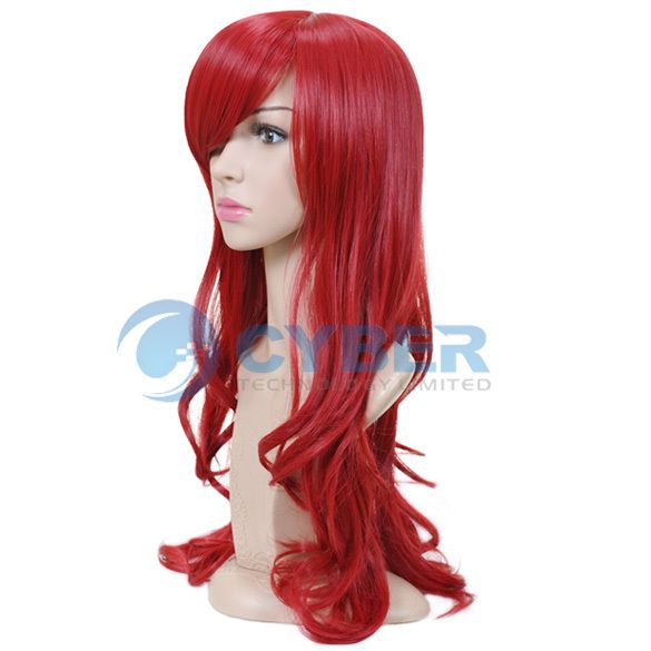 Long Wavy Curly Cosplay Party Lady Hair Wig/Wigs RED  