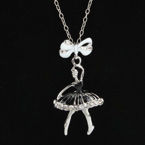 New Elegant Lady Women Alloy Ballet Dancing Girl Pendant Chain 