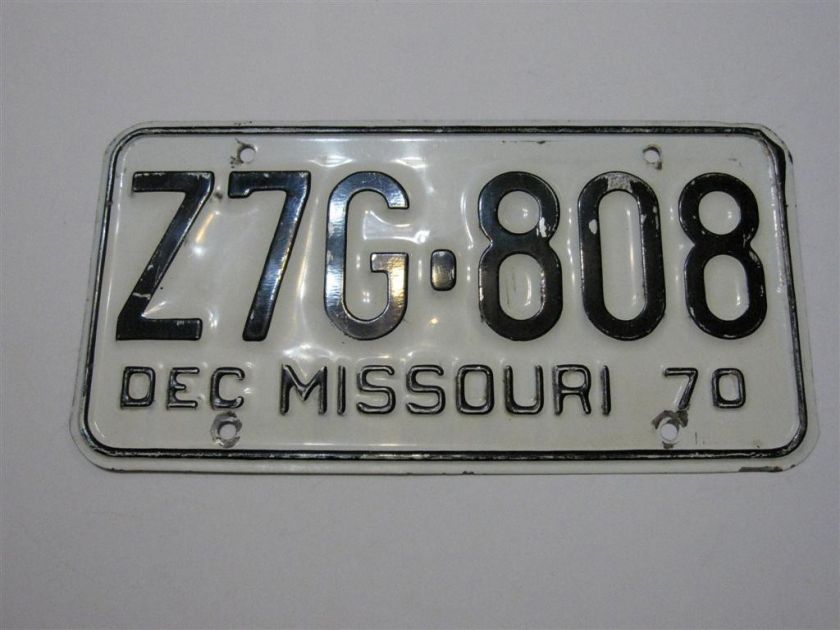 1970 Missouri License Plate Vintage Ford Chevy Dodge  