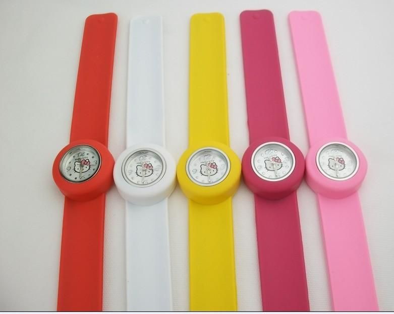 1Pcs Hellokitty Silicone Band Slap Watch For Children  