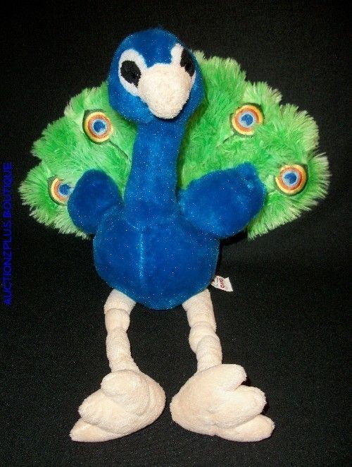 GANZ FRESH FEATHERS POSEABLE ROYAL PEACOCK PLUSH H10203  