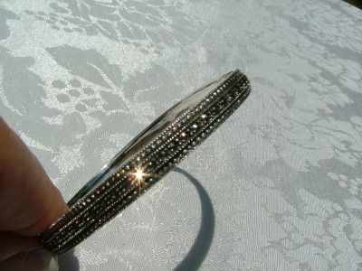 SPECTACULAR Sterling Silver MARCASITE BANGLE BRACELET  