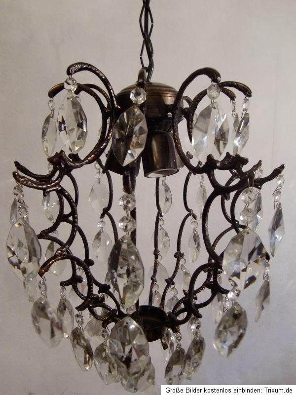 Antique Old Vintage Brass Crystal French Chandelier Luxus Art Nouveau 