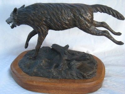 Carl Wagner Bronze Sculpture ~ A LONE WOLF~ 11/50 1984 Western 