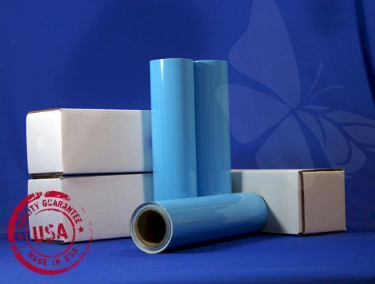 Sign Vinyl Roll Sky Blue 12x30 Free Glossy White Bonus Roll Cutter 