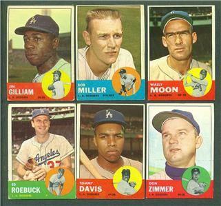 1963 63 TOPPS LOS ANGELES DODGERS 12 CARD LOT  