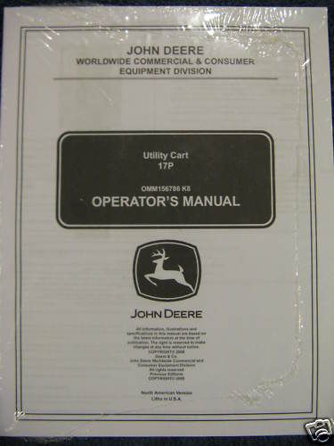 John Deere 17P Utility Cart Operator Manual K8  