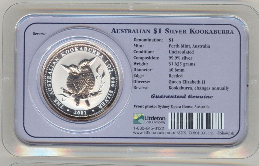 2001 Australia Kookaburra Uncirculated Dollar  