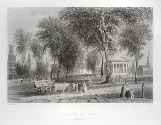 Yale College Newhaven Connecticut 1856 View Bartlett  