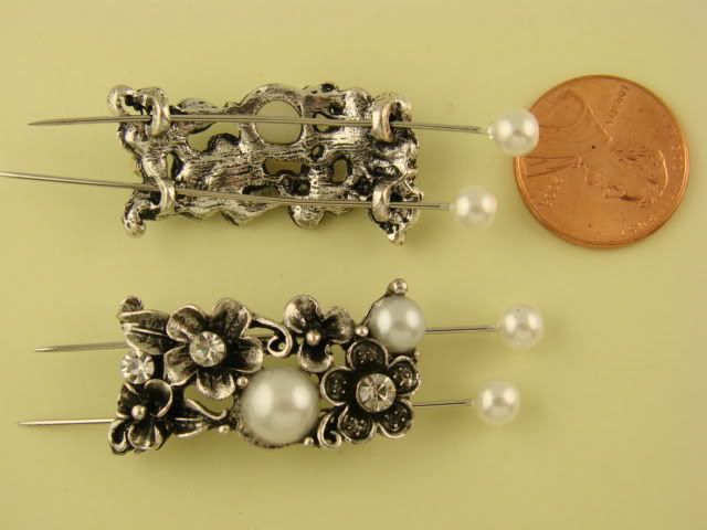 Hole Beads #3 Wedding Floral & Pearl ~Clear Swarovski  