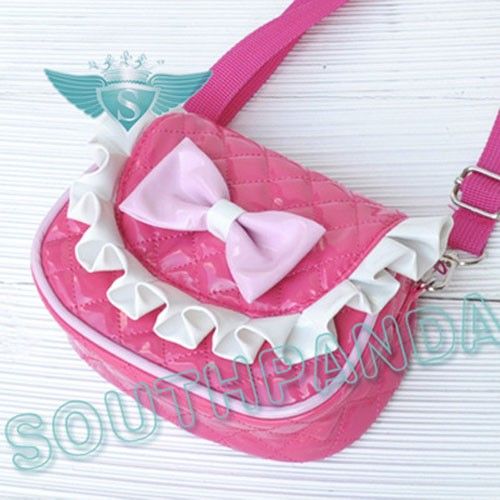 KA Lively Kawaii Checkered Girl Handbag Shoulder Bag Bowknot Children 