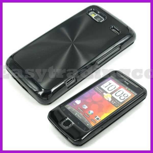 Metal Plated Hard Case HTC Desire Z T Mobile G2 Black  