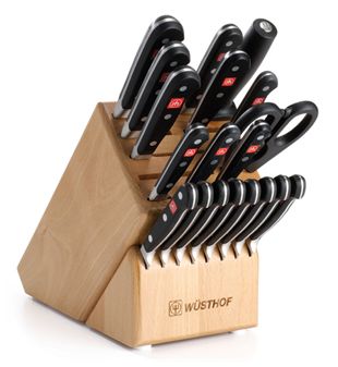 22 slot block 20 piece set knife block length 29 cm 11 wide 14 cm 5 