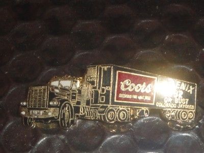 COORS Black Vtg Kenworth Pin 18 Wheeler Truck Colorado Jaycees 82 