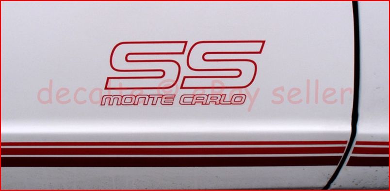 Monte Carlo SS 87 88 Restoration Decal Vinyl Stripe Kit  