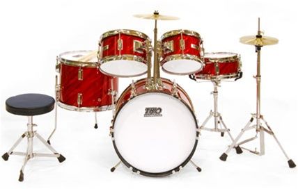 TKO 5 piece Junior Childs Drum Set / Kit Prism Red  