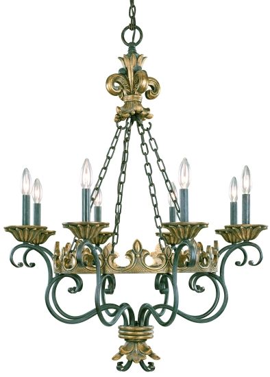 FleurdeLis 8 Light Hanging Chandelier Lighting Fixture  