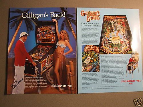 GILLIGANS ISLAND PINBALL BROCHURE~Bally~FRAMEABLE Rare  