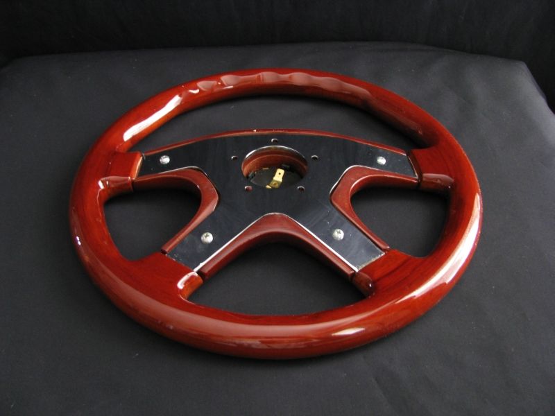 NEW 14 CUSTOM MAHOGANY WOOD GRAIN STEERING WHEEL  