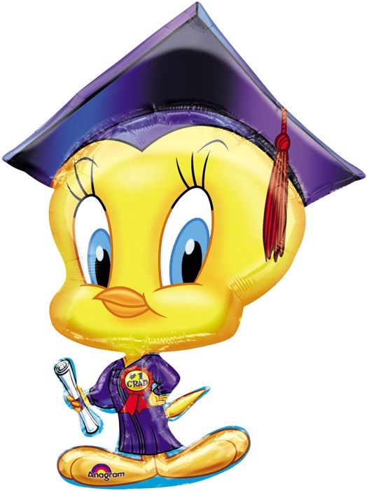 GRADUATION 31 Balloon TWEETY BIRD #1 GRAD CONGRATS DIPLOMA CAP 