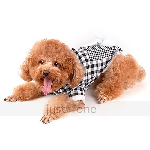 Cute Rabbit bag Doggie Puppy Dog Apparel Black White Plaid Lattice 