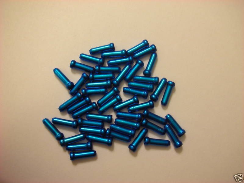 Bicycle Bike Brake Cable End Tip Cap Crimps 10pcs Blue  